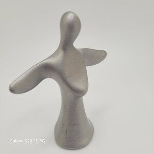 Hoselton Signed Aluminum Angel Sculpture Vintage Figurine Canada MCM 1964